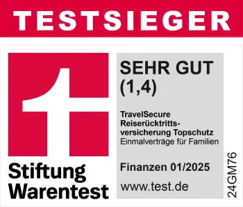 Finanztest 2025 Testsieger Reiserücktrittsversicherung Familie