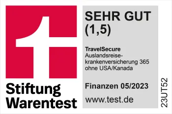 Finanztestsiegel 2023 Langzeit-Auslandskrankenversicherungen ohne USA & Kanada Note Sehr gut