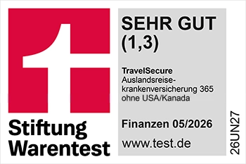 Finanztestsiegel 2026 Langzeit-Auslandskrankenversicherungen ohne USA & Kanada Note Sehr gut