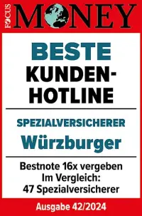 Focus Money | BESTE KUNDENHOTLINE 2024 | Würzburger Versicherungs-AG