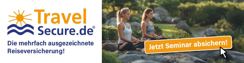 TravelSecure Bannerwerbung Seminar-Yoga: Jetzt Seminar absichern!